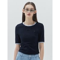 KIRSH Plain Slim-fit Ringer shirt [Dark Navy]