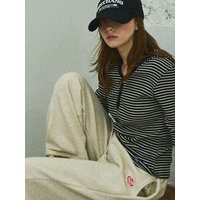 Striped Hoodie shirt [Black]