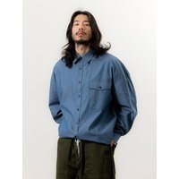 String Pocket Denim Shacket Jacket [Light Blue Wash]