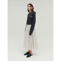 LINEN LOOSE LONG SLEEVE TOP [NAVY]