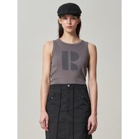 Tone on Tone Logo Sleeveless Tank Top [Charcoal]