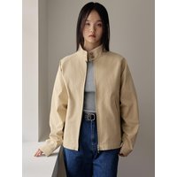Two-Way Cotton Harrington Jacket [Beige]