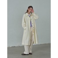 Belted Long Trench Coat [Cream]