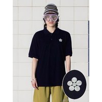 BUTTON FLOWER PK POLO SHIRT [NAVY]