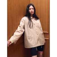 Plate Nylon Back Point Jumper [Beige]