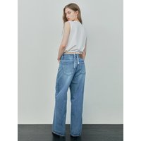 CONTRAST STITCH DENIM JEANS [TRUE BLUE]