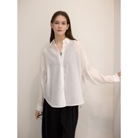 SEMI-SEE-THROUGH LOOSE FIT SHIRT LCSHWH [WH]