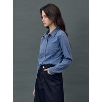 DENIM BASIC ONE POCKET SHIRT [BLUE] R