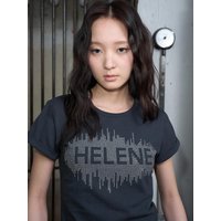 Helene Studded Appliqu Half shirt [Navy]