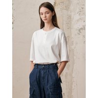 Lodge Henley Neck Short-Sleeve shirt [White]