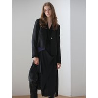 [CAIGIENNE] V-neck Color Block Unbalanced Blazer