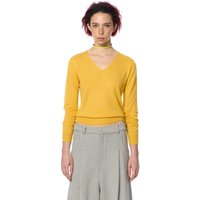 CASHMERE V-NECK SLIM KNIT JUMPER [YELLOW]