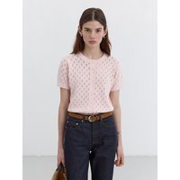 CROCHET CREWNECK CARDIGAN [SOFT PINK] UDSWBP