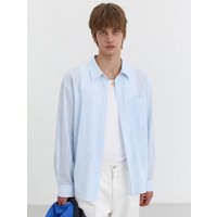 UNISEX CLASSIC EMBO STRIPE OVERSHIRT [BLUE] UDSHBB