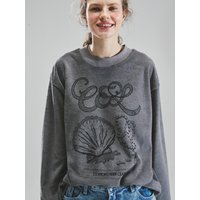 PEARL SHELL LONG SLEEVE TOP [MOCA GREY]