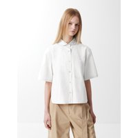 Small Collar Short-sleeve Shirt [White]