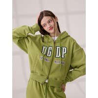 DGDP Applique Crop Zip-up Hoodie [Green]