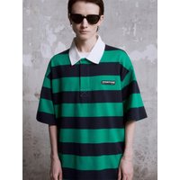 Stripe Rugby Polo Shirt Green Stripe Rugby Polo Shirt Green