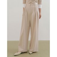 Combi Waist-Band Wide Trousers [beige]