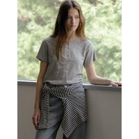 Henley neck ribbed shirt KNSSTS [Gray]