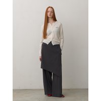Layer Wide Slacks Trousers [Charcoal]