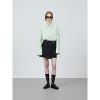 Belted Leather Block Panel Shorts [BK] ZMSA