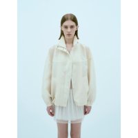 ELBA oversized sheer bomber jacket [Buttery Yellow Cream]