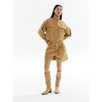 -Tuck Detail Shorts [Light Brown] CWA BWOT