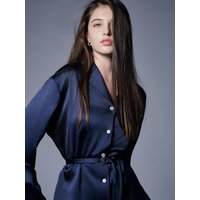 Caroline Open Collar Satin Shirt Caroline Open Collar Satin Shirt
