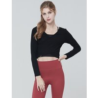 Ribbed Long Sleeve Activewear Top CLWT [Black]