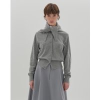 le conte wool scarf set cardigan [hush gray]