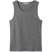 Tight-fit Ribbed Sleeveless Melange Vest [Gray]