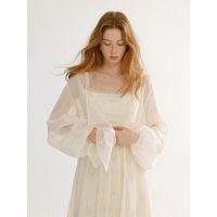 See-through Shimmery Open Cardigan