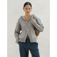 Hoodie Knit Zip-up [Gray]