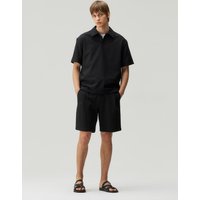 All Day Cool Relaxed Fit Single-Pleat Two-Tone Seersucker Shorts [colors]