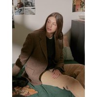 Overfit Wool Alpaca Herringbone Blazer Overfit Wool Alpaca Herringbone Blazer