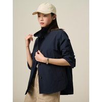 Cape-style Short Trench Coat [Navy] BFTOR