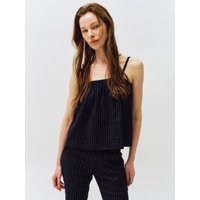 Way Linen Pin Stripe Sleeveless Tank Top CTT [Navy]