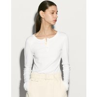 LONG SLEEVE BUTTON TOP [WHITE]