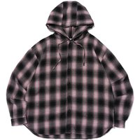 Hooded Check Overshirt [Pink]