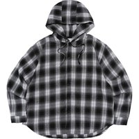 Hooded Check Overshirt [Black]