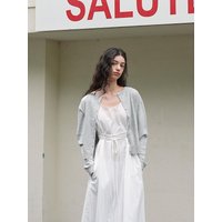 LINEN KNIT CARDIGAN [GREY]