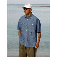 Multi-Connect Pocket Short Sleeve Denim Shirt Multi-Connect Pocket Short Sleeve Denim Shirt