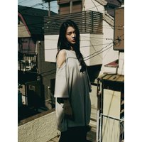 Shoulder Hole shirt [Light grey]
