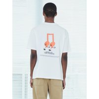 SS MICAL NOTE GRAPHIC SHIRT [WHITE-ORANGE]
