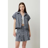 Echo Lucifer Denim-like Shirt-style Blazer SAJKNY [Navy]