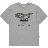 Star Denim Print Overfit Short-Sleeve shirt [Gray]