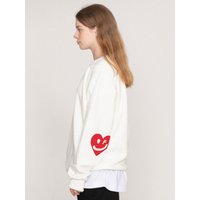 Elbow Drawing Heart Smile Sweatshirt Light Beige Elbow Drawing Heart Smile Sweatshirt Light Beige