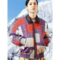 CUL Reversible Leather and Paisley Bomber Jacket Red
