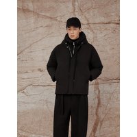 Detachable Hood Detail Down Jumper Black